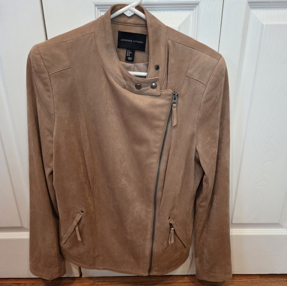 Adrienne Vittadini Camel Suede Jacket
